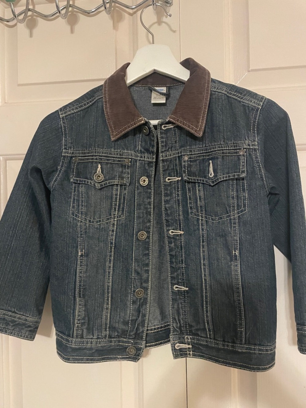 Gymboree Blue Denim Jacket with Brown Corduroy Collar